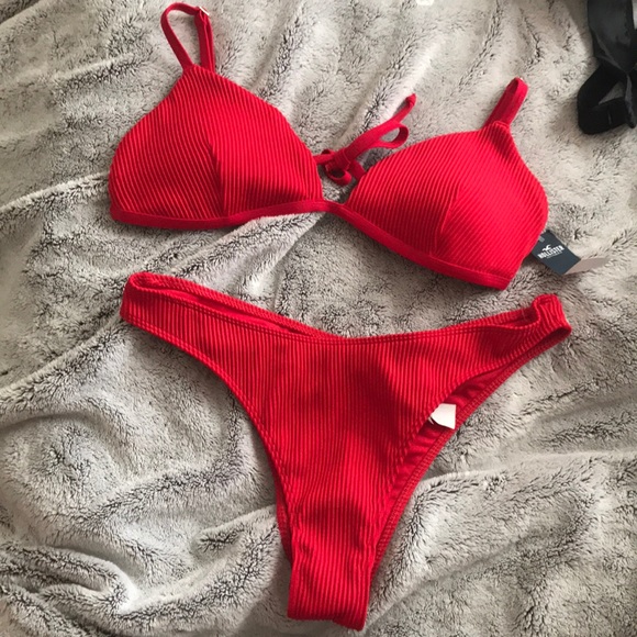 Hollister Swim Hollister Red Bikini Set Poshmark